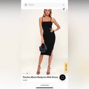 Lulus black bodycon midi dress